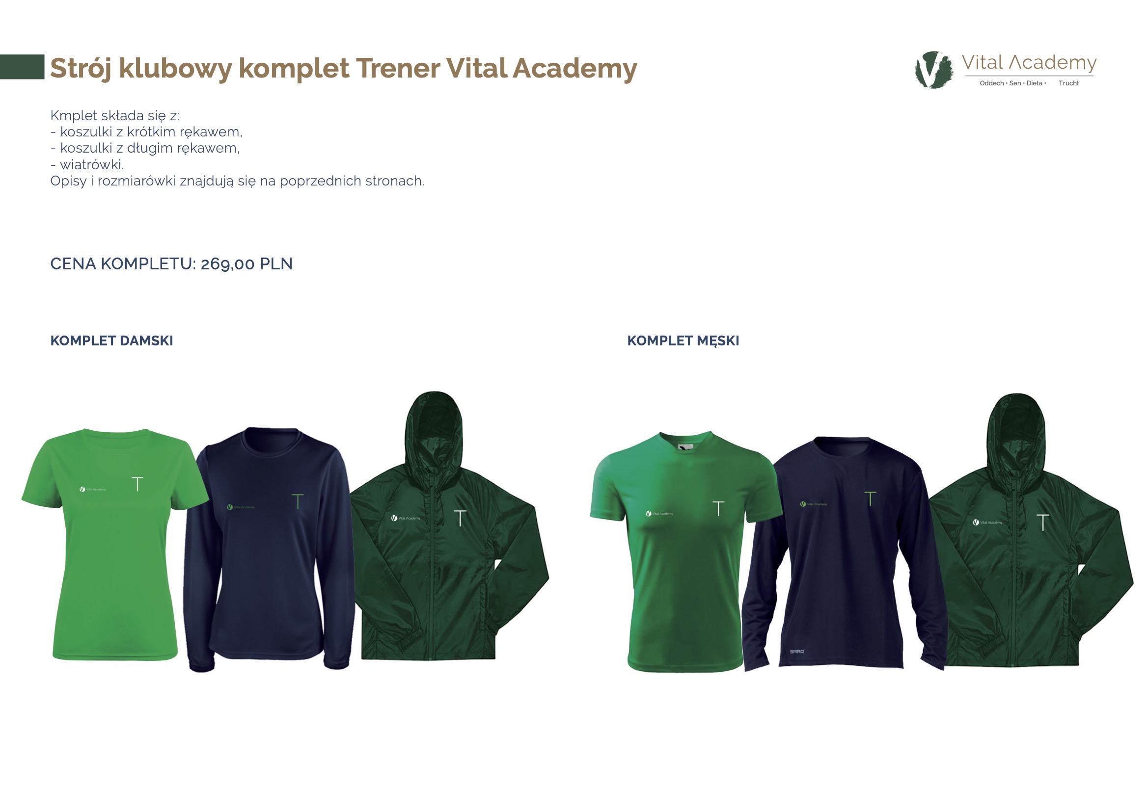 Strój klubowy komplet Trener Vital Academy
