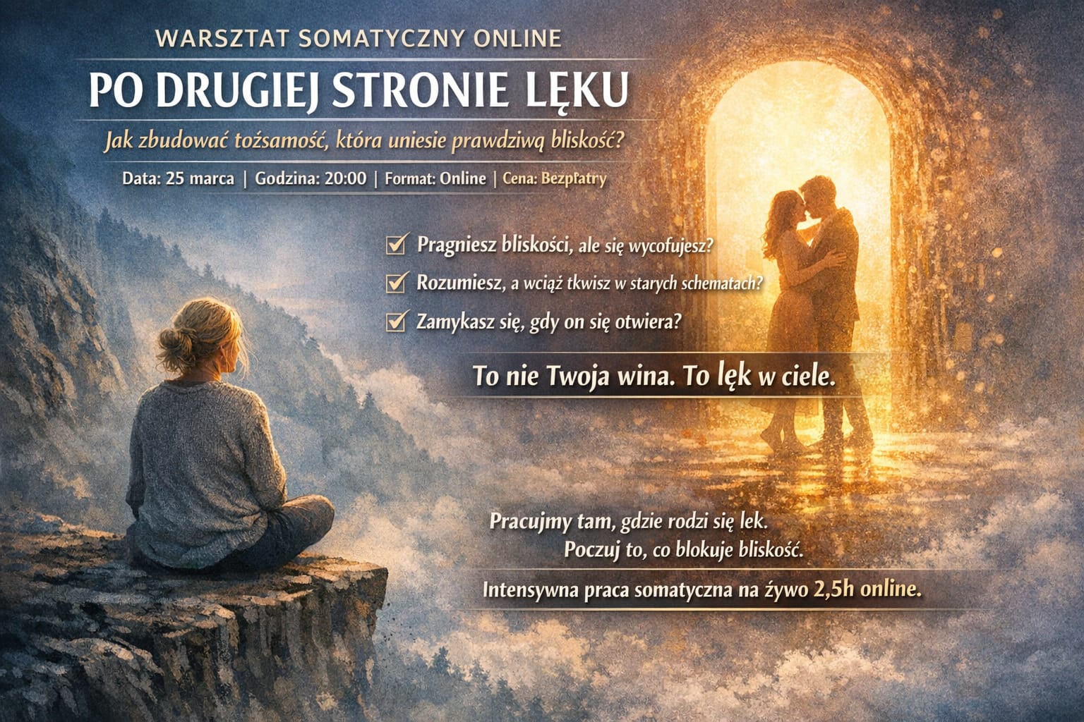 Warsztat Po drugiej stronie lęku. Jak zbudować tożsamość, która uniesie prawdziwą bliskość?