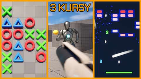 Kursy: 'Kółko i Krzyżyk' , 'Arkanoid' i 'FPS' od zera do gotowej gry!