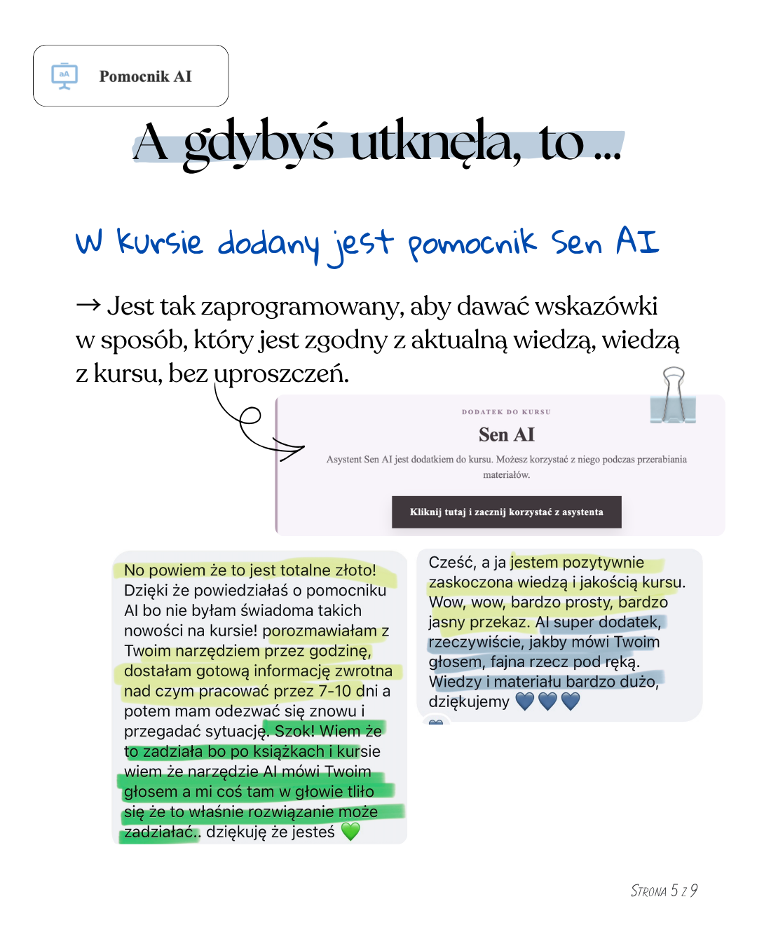 Pomocnik Sen AI oraz opinie uczestniczek kursu