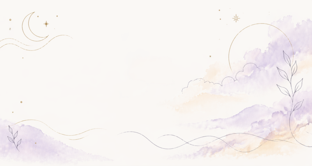 Delikatne tło z księżycem i subtelną ilustracją