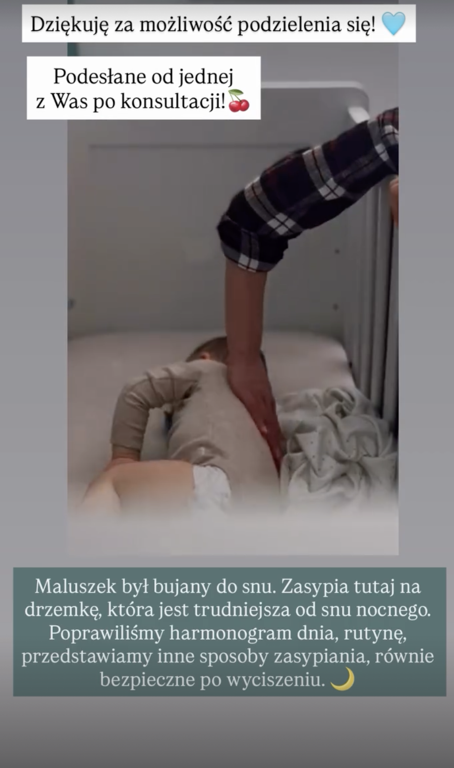 Opinia rodzica o poprawie zasypiania na drzemkę