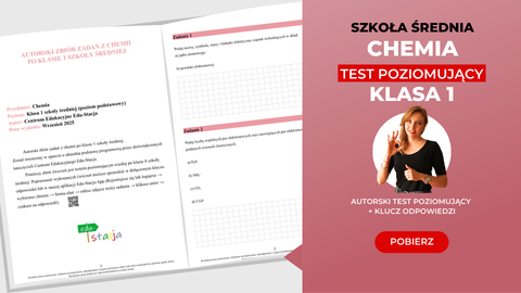 Chemia – Test poziomujący wiedzę po klasie I – szkoła średnia