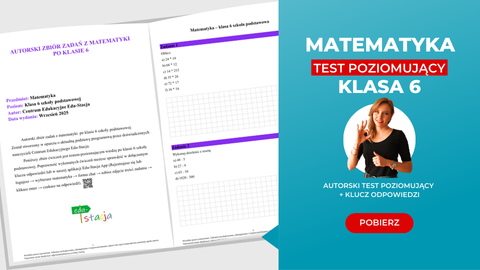 Matematyka - Test poziomujący wiedzę po klasie VI - szkoła podstawowa