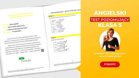 Angielski - Test poziomujący wiedzę po klasie V - szkoła podstawowa