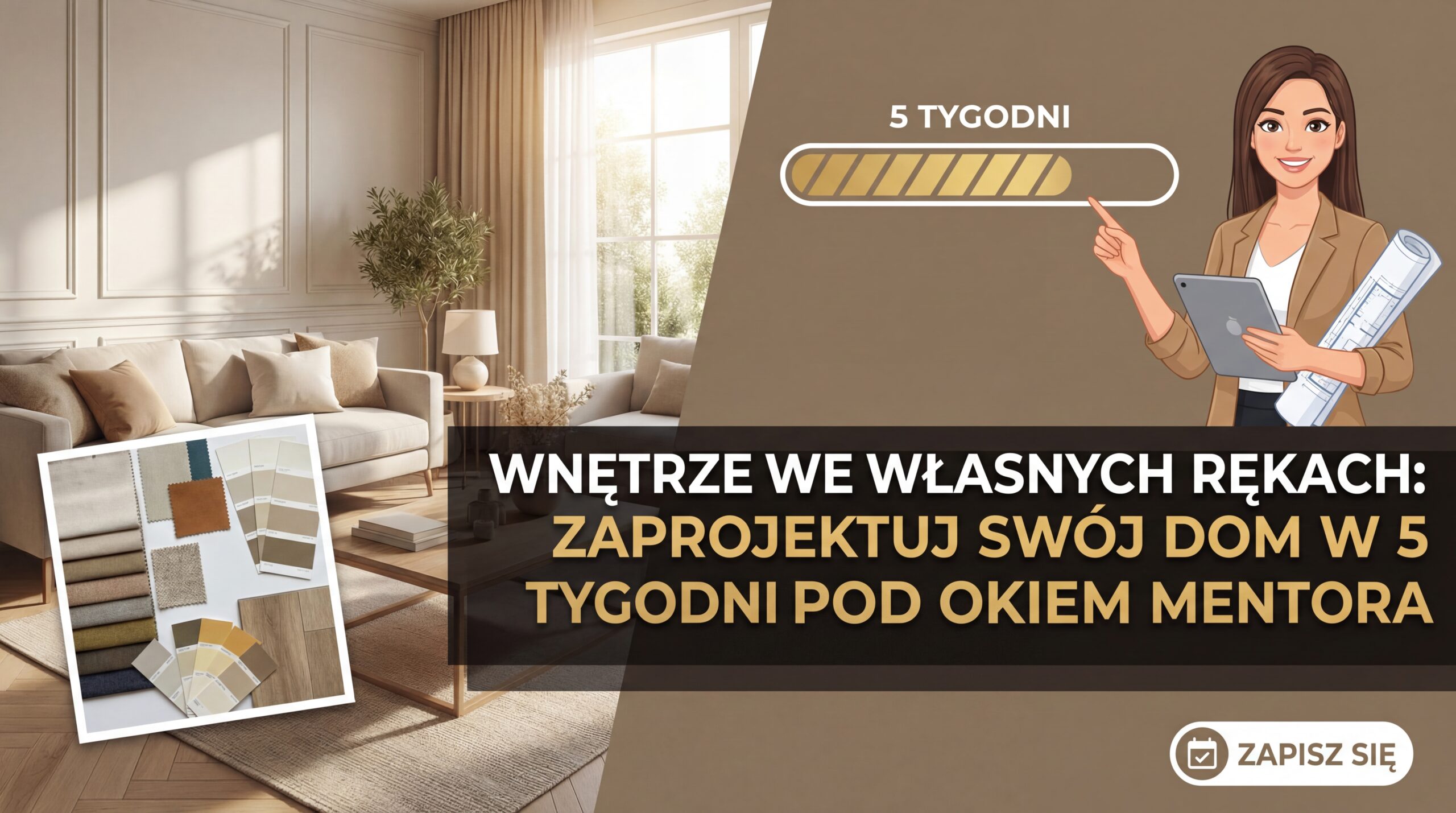 Wnętrze we własnych rękach: Zaprojektuj swój dom w 5 tygodni pod okiem mentora