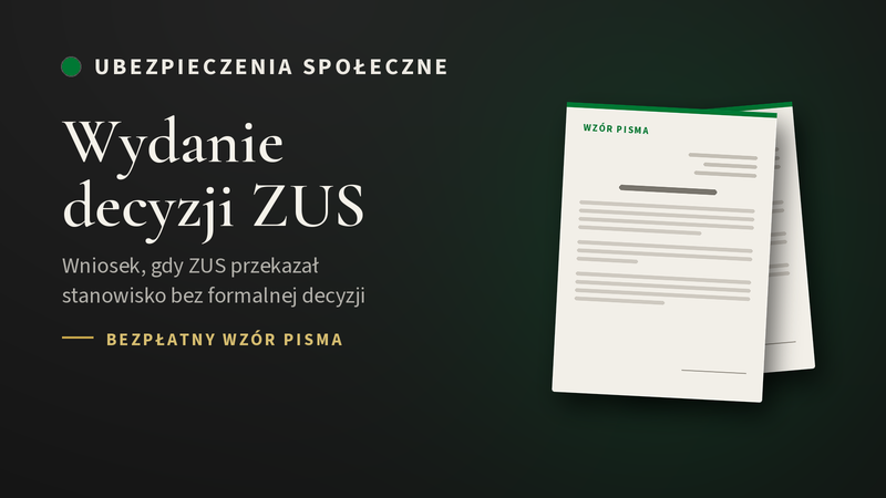 Wniosek o wydanie decyzji ZUS