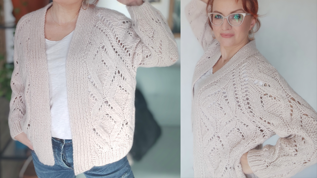 Calathea Cardigan - wzór dziewiarski na drutach